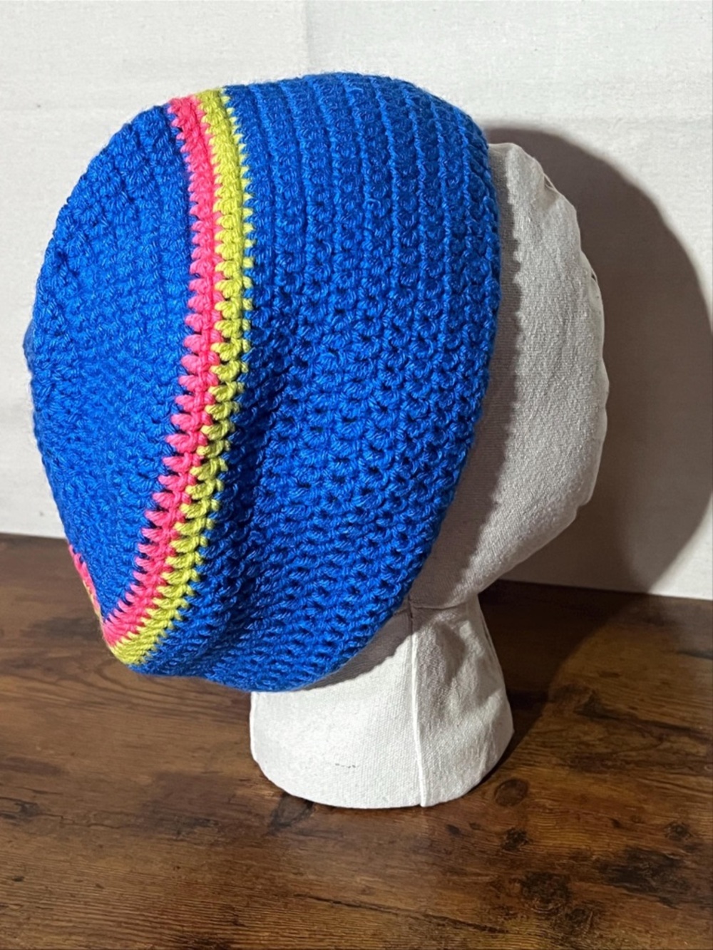 Handmade Crochet Rasta Tam Hat | Slouchy Beanie for Locs | Blue